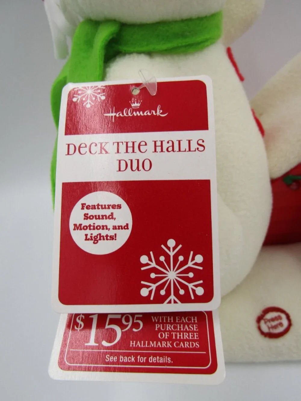 NWT Hallmark Jingle Pals 2011 Deck the Halls Duo Snowman & Dog in Doghouse